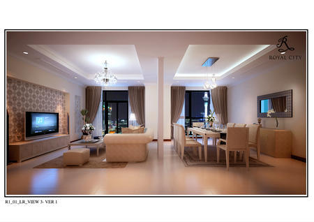 Phòng khách Royal City thiết kế theo Phong cách Tân cổ điển
