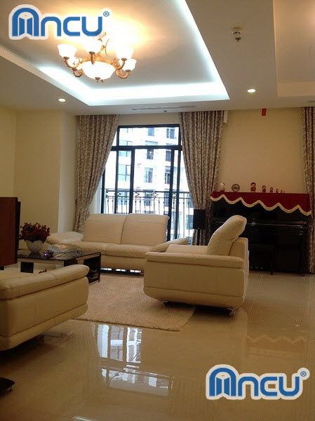 Phòng khách căn hộ 221m2 cho thuê hiện đại