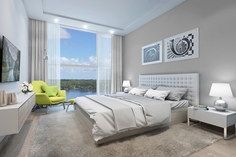 thiết kế phòng ngủ hiện đại, tinh tế với nội thất từ những thương hiệu hàng đầu tại Vinhomes Skylake