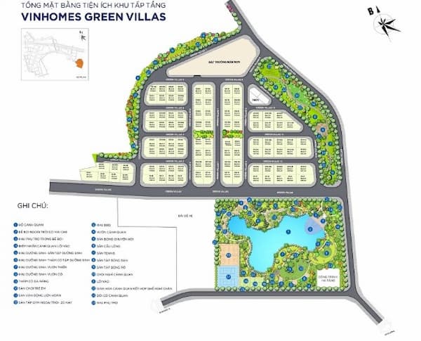 Mặt bằng khu biệt thự Vinhomes Green Villas
